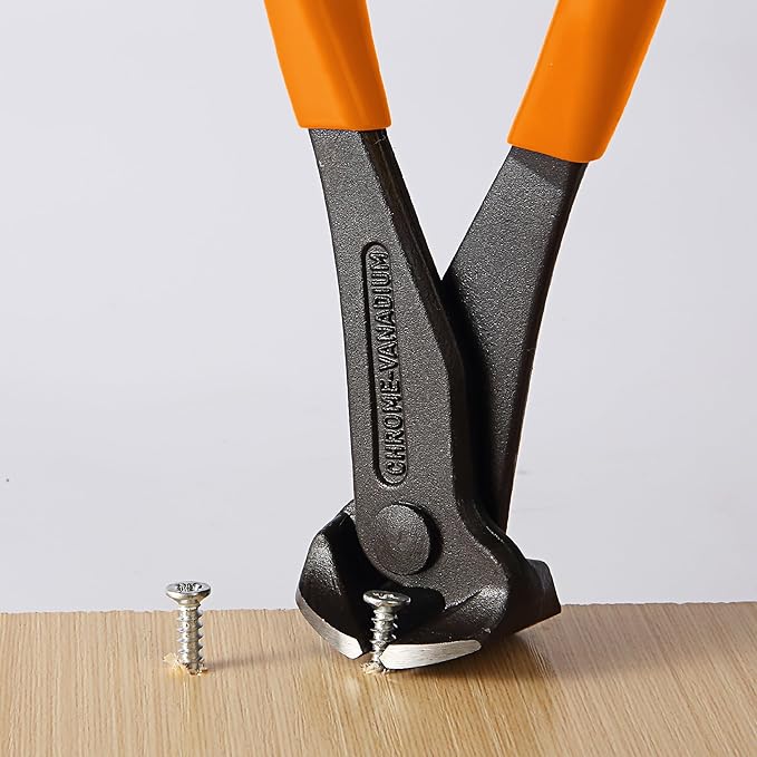 Bates- Nail Puller, 7 Inch, Orange, Nail Remover Tool, Cutting Pliers, Carpenter Tools, Staple Puller, End Cutting Pliers