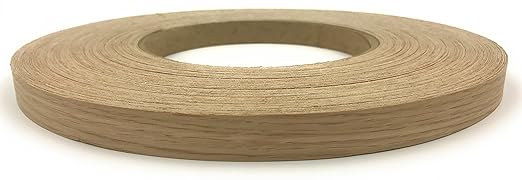 Edge Supply White Oak 1-1/8 in x 250 ft Roll ??Pre-Glued Iron On Wood Veneer Tape ??Wood Veneer Edge Banding Tape with Hot Melt Adhesive, Smooth Sanded Finish Ideal for Furniture & DIY, Made in USA