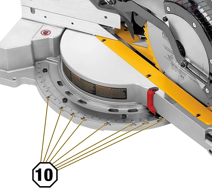 DEWALT Miter Saw, 12 Inch Double Bevel Sliding Compound Miter Saw, Blade Wrench and Material Clamp, Increased Crosscut Capacity, Powerful 3800 RPM Motor, Corded (DWS779)