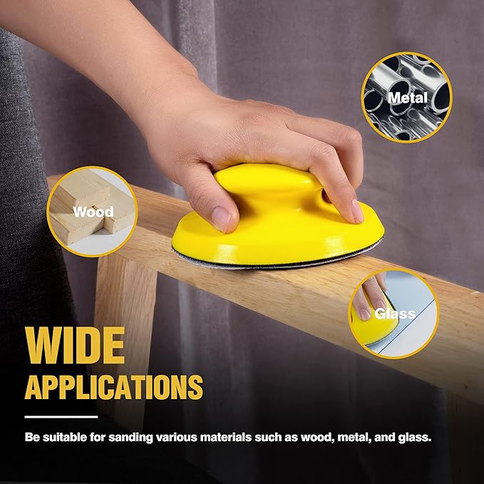 Sanding Block 3 PCS Hook and Loop Sanding Block and 1 PCS Mouse Sander 1 Pack Round and Mouse Sanding Block Set for Woodworking Furniture Making Arts Crafts