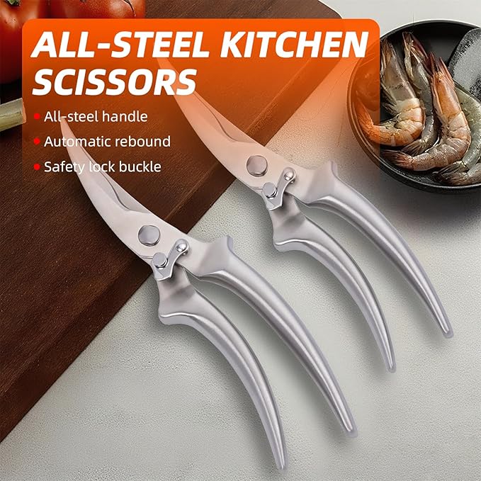 Kitchen Shears, kitchen scissors, Food scissors with Safety Lock, Dishwasher Safe
