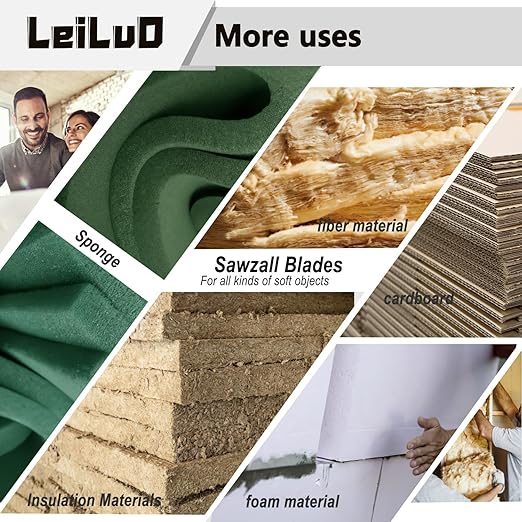 LEILUO 9-Inch Soft Material Reciprocating Saw Blades 2 Piece Sawzall Blades for Cutting Sponge Foam Insulation Material with Storage Case