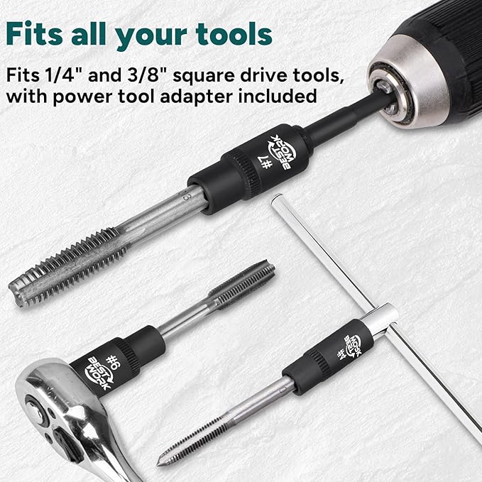12pcs Magnetic Tap Socket Set, 1/4", 3/8" Square Tap Socket Adapter