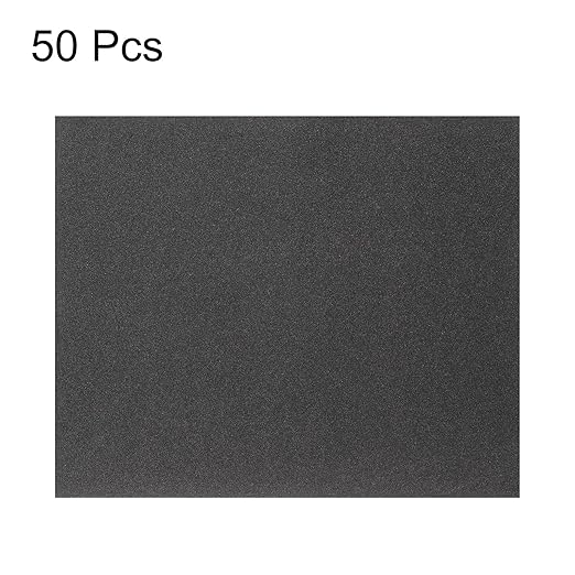 HARFINGTON 50pcs Sandpaper 100 Grit 9 x 11 Inch C-Weight Backing Silicon Carbide Abrasive Wet Dry Sanding Sheets for Wood Finishing, Metal Sanding, Automotive Polishing