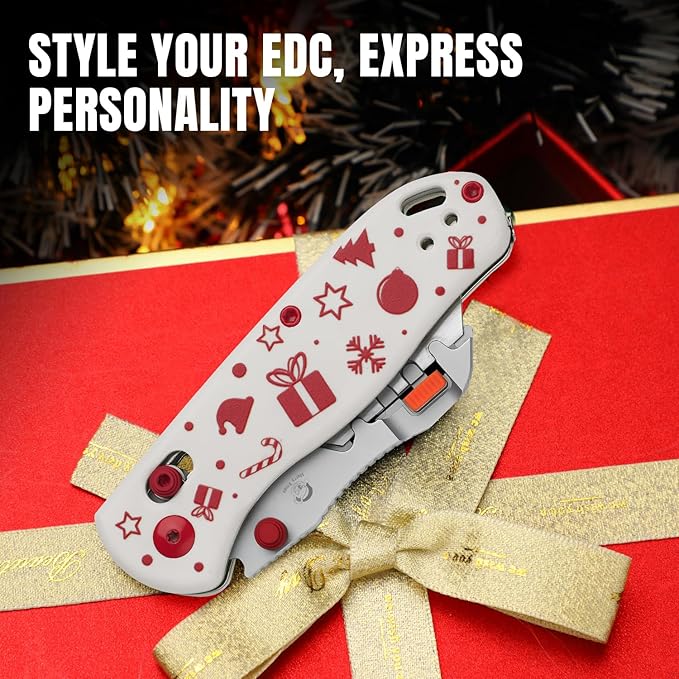 Kizer Uti Bear(Tool-Free Version) Folding Utility Knife, Quick Change Box Cutter EDC knife with G10 Handle, 5PCS Razor Blades, Clutch Lock Small Pocket Knives for Men Women Christmas Gift V3619JMC2