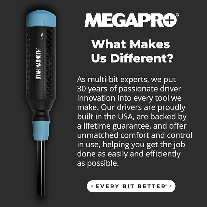 MEGAPRO짰 NHL짰 Team Edition Multi-bit Screwdriver | Officially Licensed NHL짰 Gear | Durable, Ergonomic, Pro-Grade Screwdriver (Utah Mammoth??