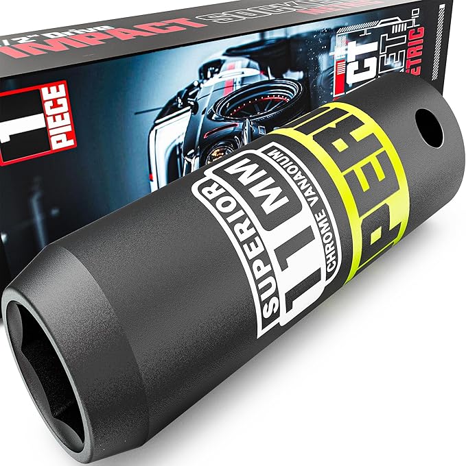 1/2" Drive Impact Socket, 11 mm Deep Socket, Metric, 6 Point, CR-V, for Automotive Maintaince, Mechanical Equipment Maintaince