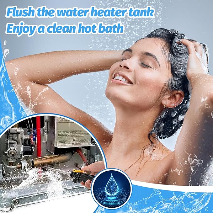 RV Water Heater Tank Rinser - Powerful Cleaning Hot Water Flush Wand, Travel Trailers Camper Water Tank Sediment Scale Cleaner Spray Flusher Accessory Essentials