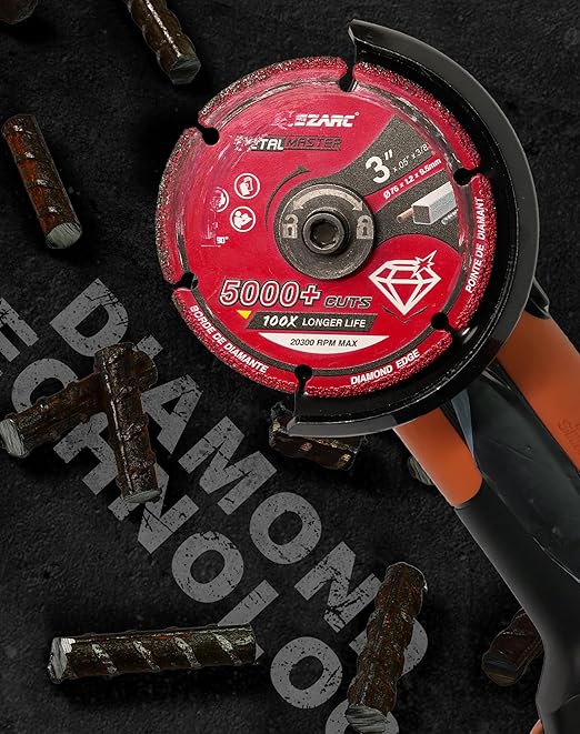 EZARC Diamond Cutting Wheel 3 x 3/8 Inch for Metal, Cut Off Wheel with 5000+ Cuts on Rebar, Steel, Iron and INOX