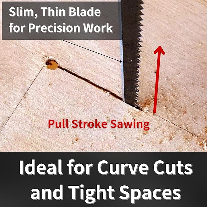 Keyhole Saw 6-1/4" Made in JAPAN, Japanese Pull Saw for Wood, Plywood, Drywall, Sheetrock, Gypsum Board, Plasterboard, Bonsai Pruning, Woodworking, Wood Handle