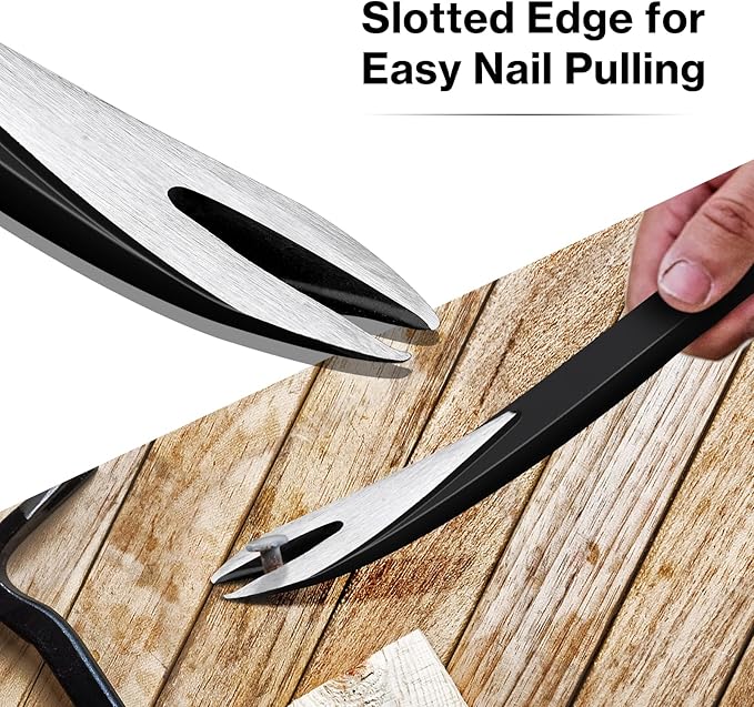 Lytool 14" Nail Puller & Cats Paw Pry Bar, Heavy Duty Cat's Claw Nail Remover with Forged CR-V Steel, Angled Chisel Tip & Non-Slip Grip for Home Renovation, Woodworking & DIY Projects
