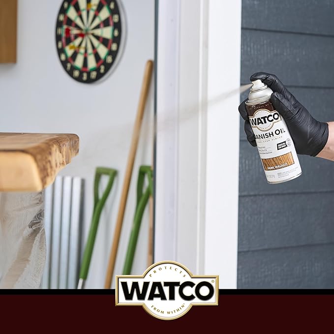 Watco Danish Oil Wood Finish Spray, 11.25 oz, Dark Walnut