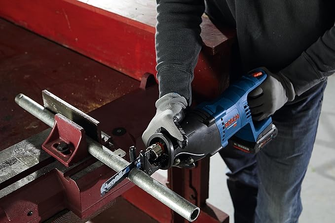 BOSCH GXL18V-601B25 18V 6-Tool Combo Kit with 2-In-1 Bit/Socket Impact Driver, Hammer Drill/Driver, Reciprocating Saw, Circular Saw, Angle Grinder, Floodlight and (2) CORE18V 4 Ah Compact Batteries