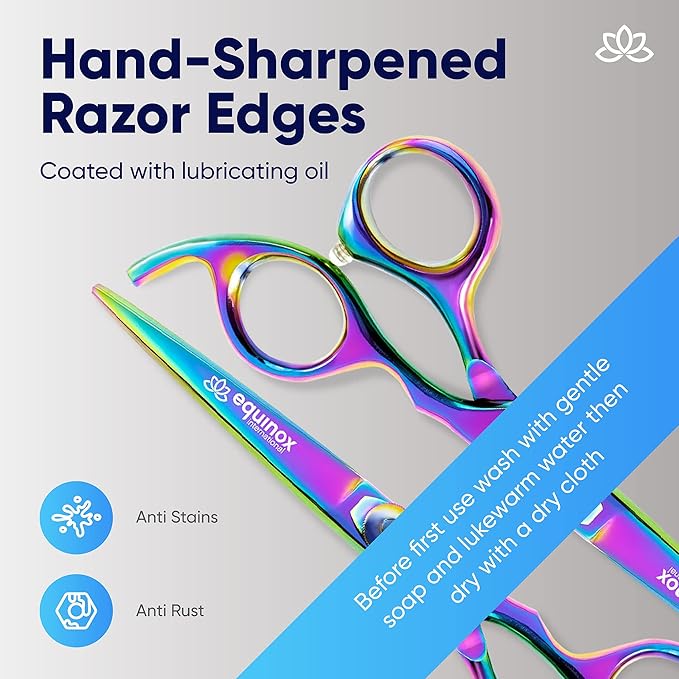 Equinox Razor Edge Series Professional Hair Scissors - 6.5??Premium Japanese Stainless Steel Hair Cutting Scissors, Hair Shears, Hair Razors for Hair Cutting, Barber Accessories & Hair Salon Supplies