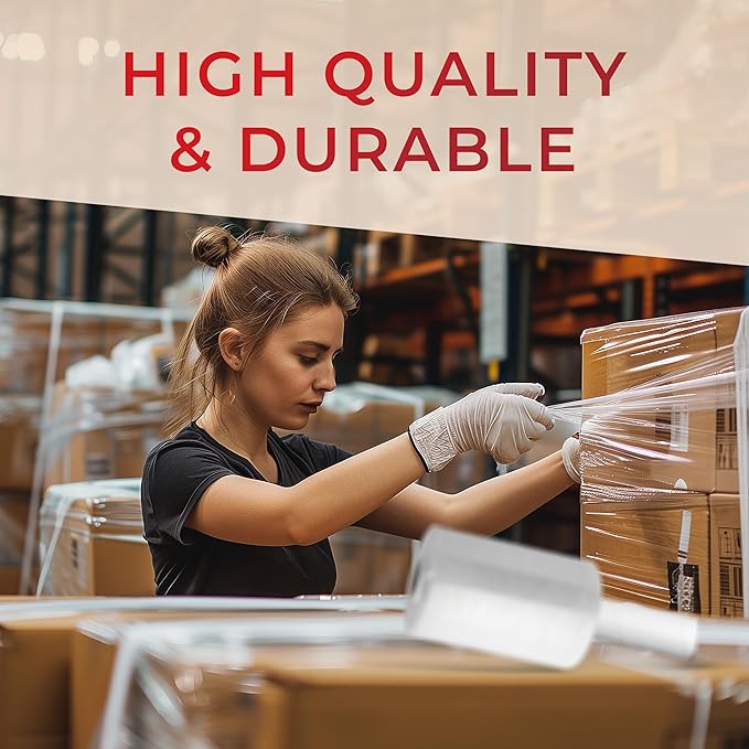Shrink Wrap Roll for Moving | 80 Gauge 5" x 1000 FT Plastic Wraps for Packing | Clear Stretch Film for Pallets, Furniture, Boxes & Storage Protection - 2 Pack