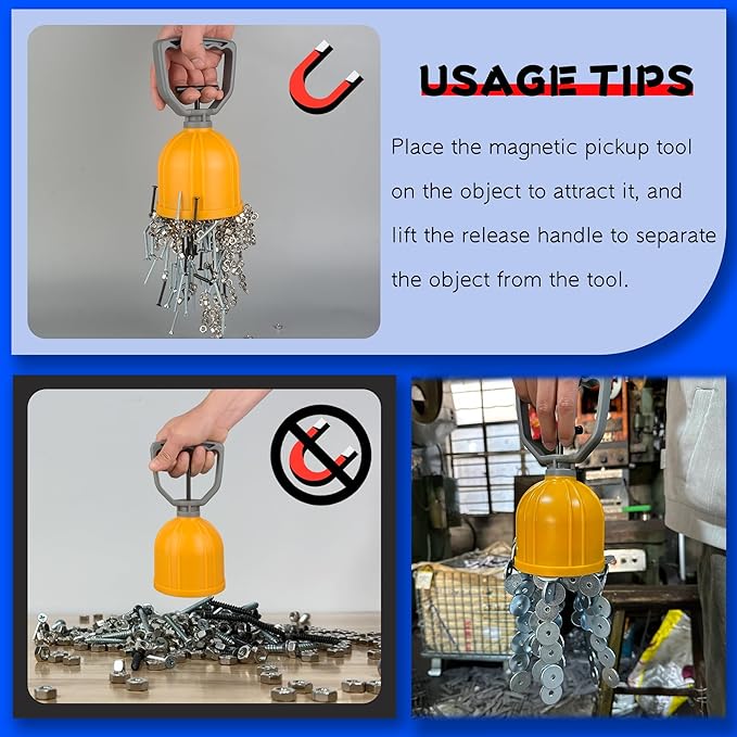 ULIBERMAGNET Magnetic Transfer Pickup Tool,Quick Release Magnetic Bulk Parts Manual Lifter,Material Handling Magnet,Pickup Magnetic Sweeper for Small Metal Object,Nails,Nut,Screw, Tacks,Metal Scraps