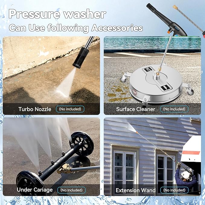 5000 PSI Adjustable Electric Pressure Washer, 2025 New Power Washer Pressure Adjustable (2500PSI-5000PSI) with 33ft Pressure Hose, 4 Nozzle and Detergent Tank for Cars, Upgraded Blue