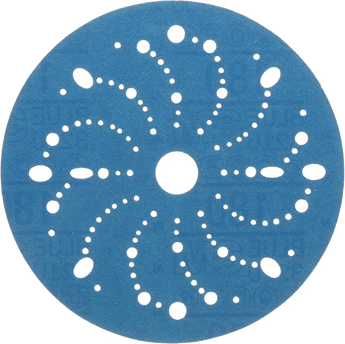 3M Hookit Blue Abrasive Disc 321U Multi-Hole, 36176, 6 in, 180, 50 Discs