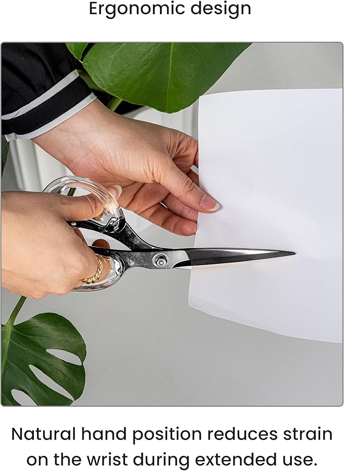 OfficeGoods 9??Stainless Steel Acrylic Scissors for Office and Home - Aesthetic and Sharp All Purpose Scissors, Perfect for Sewing, Arts and Crafts - Matte Black