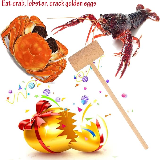 8.26" Wooden Crab Mallets Crab Hammers Lobster Seafood Crackers(36 pieces)
