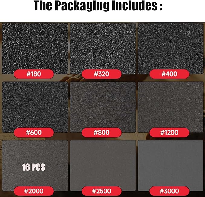 16 Pcs 2000 Grit Sanding Sponge, Ultra Fine Sandpaper Assortment Pads, Soft Foam Sanding Block Dry Wet Sandpaper for Model Drywall Metal Wood Furniture Polishing (P2000)