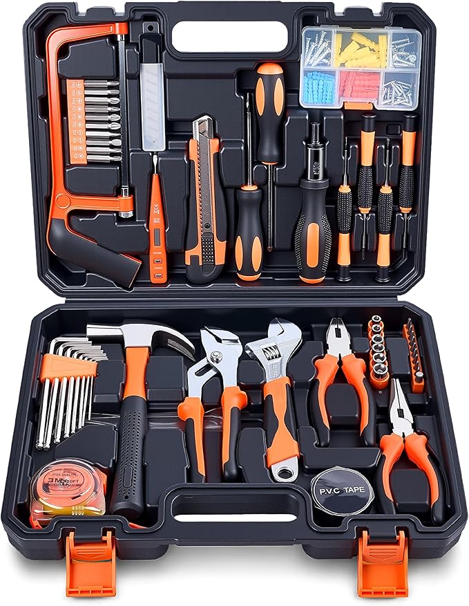 KOOPOOL 160 Piece Tool Set, Basic Home and Car Tool Kit with Tool Box, Automotive Apartment New Homeowner Hand Tool Kit for Men