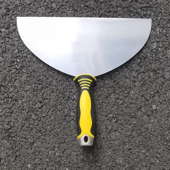 Large Putty Scraper, 10" Stainless Steel Putty Knives with Plastic Ergonomic Handle for Taping Paint Wall Floor Tile, Metal Spackle Tools Knife,Remover for Wood, Wallpaper Scraper(10")