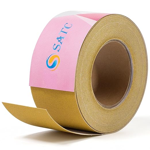 S SATC 150 Grit Pink PSA Longboard Sandpaper 20 Yard Long Continuous Roll, 2-3/4" Wide Self Adhesive Stickyback Sanding Sheets for Automotive, Hand Sanding Blocks,Woodworking, Metal, Plastic