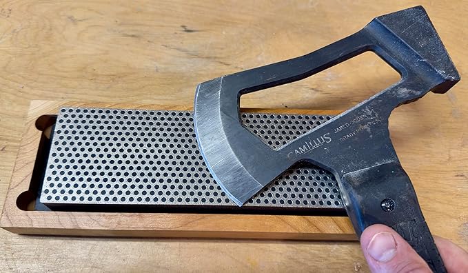 Diamond Machining Technology (DMT) 8" Diamond Whetstone Bench Stone, Extra Coarse Grit Sharpener with Hardwood Box (W8X)
