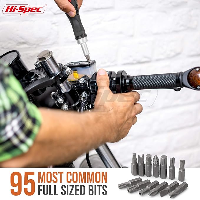 Hi-Spec 101pc Multi Bits Screwdriver & Ratcheting Handle Tool Set Kit. Complete 1/4??Hex Screwdriving with Tamper Proof Security Driver Bits