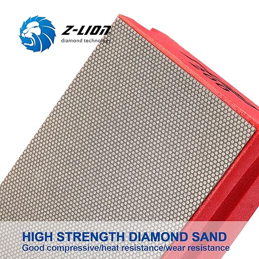 Z-lion Electroplated Diamond Polishing Hand Pads Grit 200 Arc Shape Back for Glass Stone Granite Marble Concrete