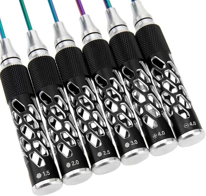 MEUS RACING RC Hex Screwdriver Phillips Screwdriver Slotted Screwdriver Tool Set for 1/6 1/8 1/10 SCX6 SCX10 TRX4 RC Crawler Car (Type D)