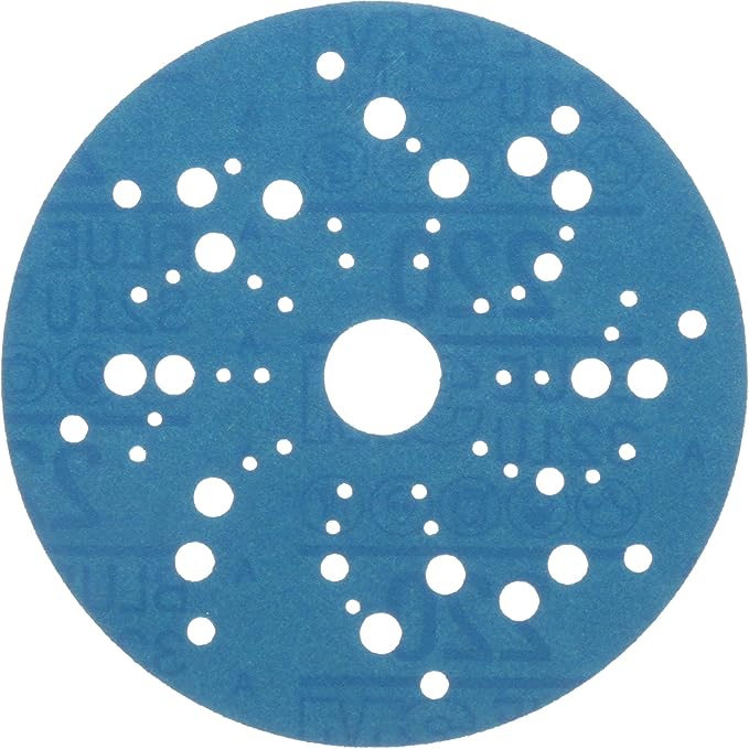 Hookit 3M Blue Abrasive Disc Multi-Hole, 36162, 5 in, 220 Grade, 50 Discs per Carton