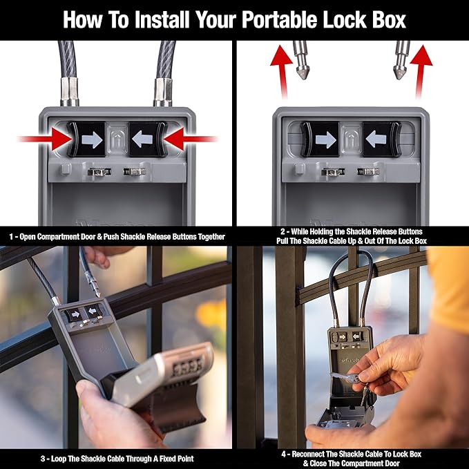 Master Lock High Capacity Key Lockbox, Combination Dial, Removable Cable