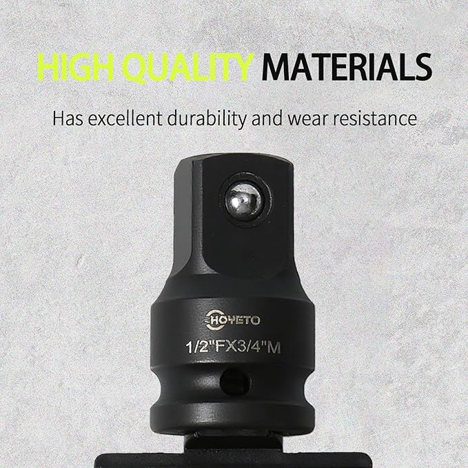 1/2" to 3/4" Industrial Impact Adapter | Cr-V Steel | Heavy-Duty Rotation Converter for Machinery