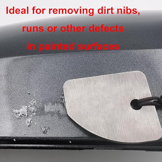 Shark Blade Denibbing Tool & Carbide Scraper Denibbing Tool & Paint Run Removal Tool ??Car Paint Repair File for Scratch, Nib & Drip Marks