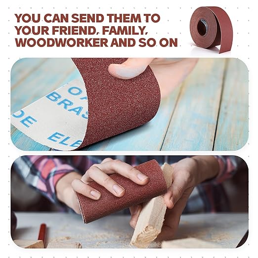 120 Grit Sandpaper Roll 3''x100 ft Long Emery Cloth Sand Paper Roll Aluminum Oxide Abrasive Sanding Belt for Drum Sander Sandpaper Continuous Wood Furniture Wet and Dry Sanding