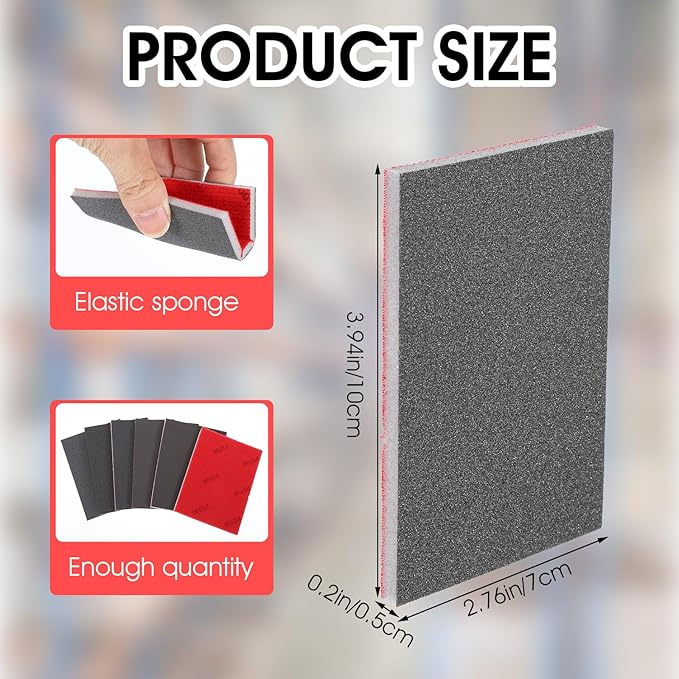 60 Pcs 400-2500 Grit Sanding Sponge, Ultra Fine Sanding Sponges Pads, Soft Foam Shine Block Wet Dry Polish Pads, Ultra Fine Grit Sandpaper for Model Drywall Metal Wood Furniture Polishing
