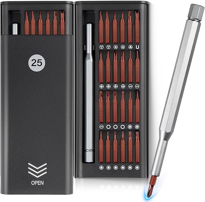 25-in-1 Precision Screwdriver Set, Professional Magnetic Repair Tool Kit with Torx & Pentalobe for iPhone, MacBook, PS5, Glasses, Watch, Electronics - Premium Bearing Steel Construction