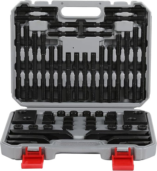HFS(R) 58 Pcs 1/2" T-Slot 3/8"-16 Stud Hold Down Clamp Clamping Set Kit Bridgeport Mill for Bridgeport Mill
