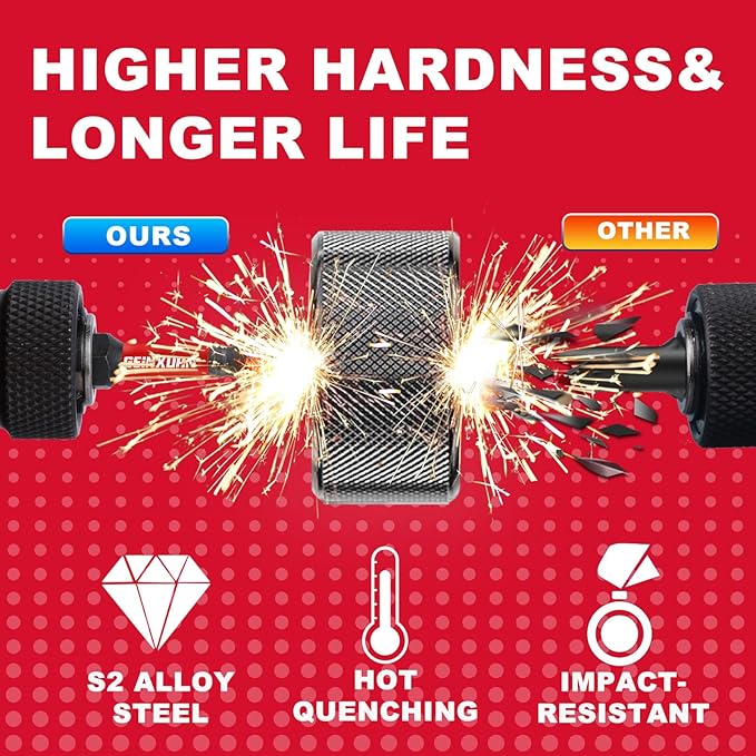 Impact Torx Screwdriver Bits Set,22 Pcs 1"/2" Magnetic (T7-T40) S2 Steel Multi Star Insert Power Bit and Bit Holder with Storage Organizer
