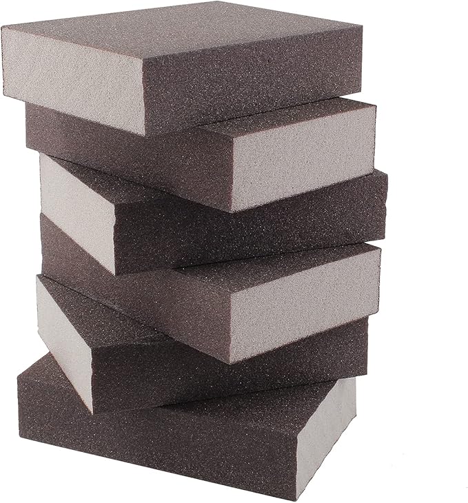 180 Grit Fine Sanding Block - 12Pcs, Wet Dry Sanding Sponge Foam Sandpaper Block Washable & Reusable Sandpaper Sponge for Drywall Wood Plastic Metal Furniture