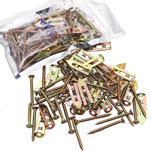60PCS 0.47x1.18 inch Self-Drilling Anchors, Ancors and Screws for Heavy Duty, Metal Screw Anchors Kit, No Drill and Holes in Wall