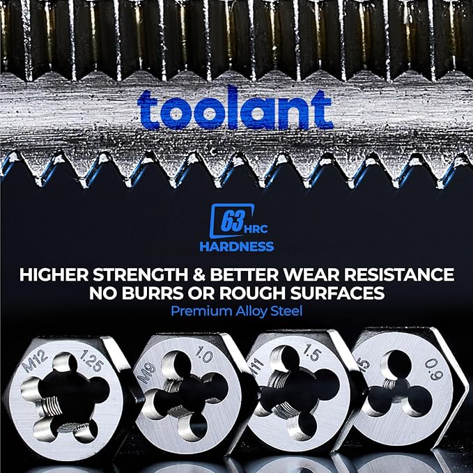 toolant 127pcs SAE/Metric Tap and Die Set, Ratcheting SAE Metric TAP and Die Set Standard with Drill Bit Combo for Threading