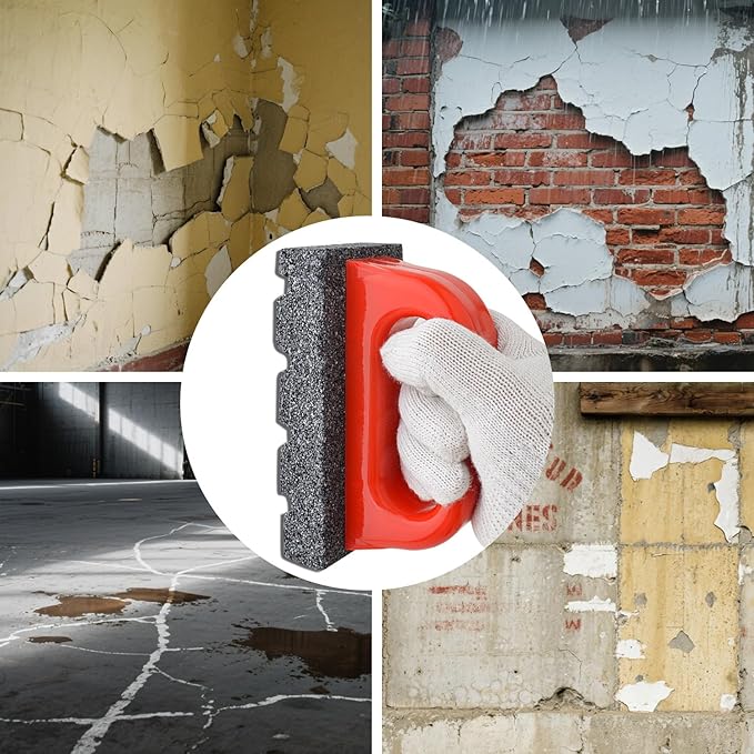 Gunpla Masonry Rubbing Brick, Red Rub Brick with Plastic Handle Fluted 20-Grit Smoothing Cleaning Removing Marks Tool