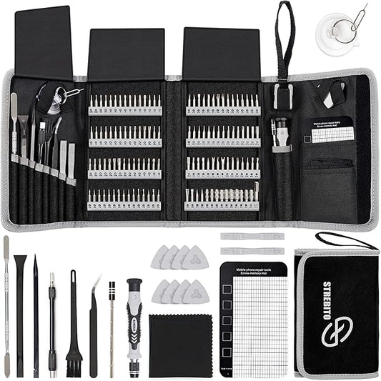 STREBITO Precision Screwdriver Set 142-Piece Computer Tool Kit Magnetic Screwdriver Set Laptop Screwdriver Kit Electronic Repair Kit Tech Toolkit for PC, Phone, Macbook, Nintendo, PS4, Xbox Controller
