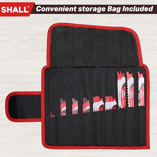 Shall Reciprocating Saw Blades (34pcs) Carbide Steel Replacement Saw Blade Kit for Tree Pruning, for Wood, Metal and Plastic, with Storage Bag