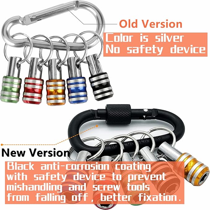 Bit Holder 1/4 inch Hex Shank Screwdriver Bits Holder Extension Bar Keychain Screw Adapter Drill Change Hand-held Screwdrivers Drill Bits Holder Portable (5PCS)
