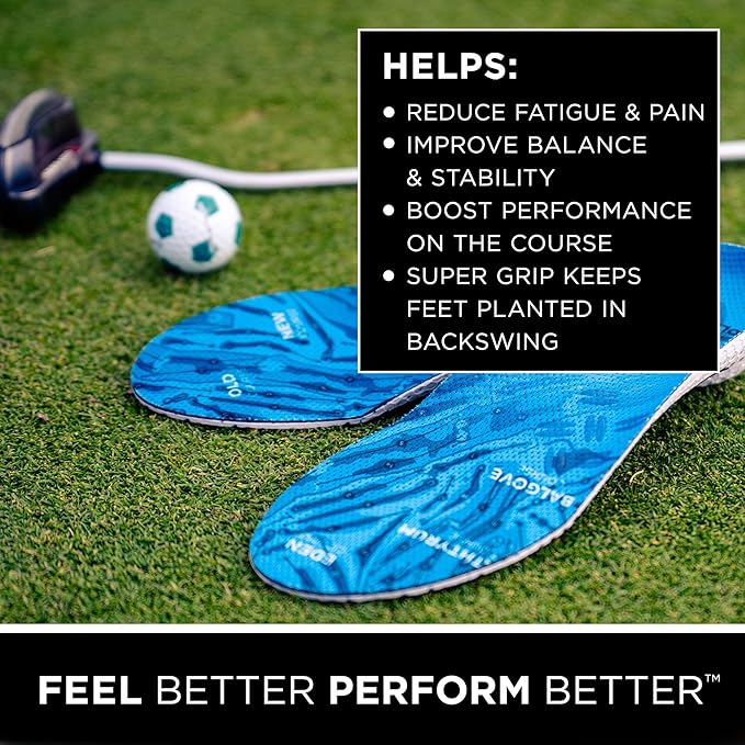 currex GolfPro Insoles for Golf Shoes ??Arch Support Inserts to Improve Balance, Stability, Comfort & Performance, Help with Foot & Heel Pain Relief ??for Men & Women ??Low Arch, XS