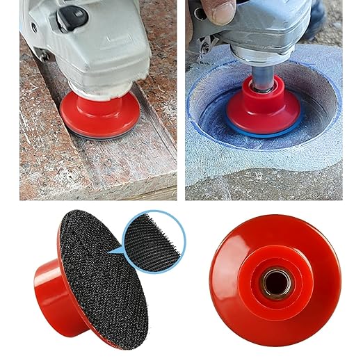 2inch 50mm Diamond Water Grinding Pad, 7 Different Grit 50#-3000# Wet Sanding Discs & M16 Thread Hook & Loop Backing Holder for Detail Fine Buffing Polishing (8Pcs/Set)